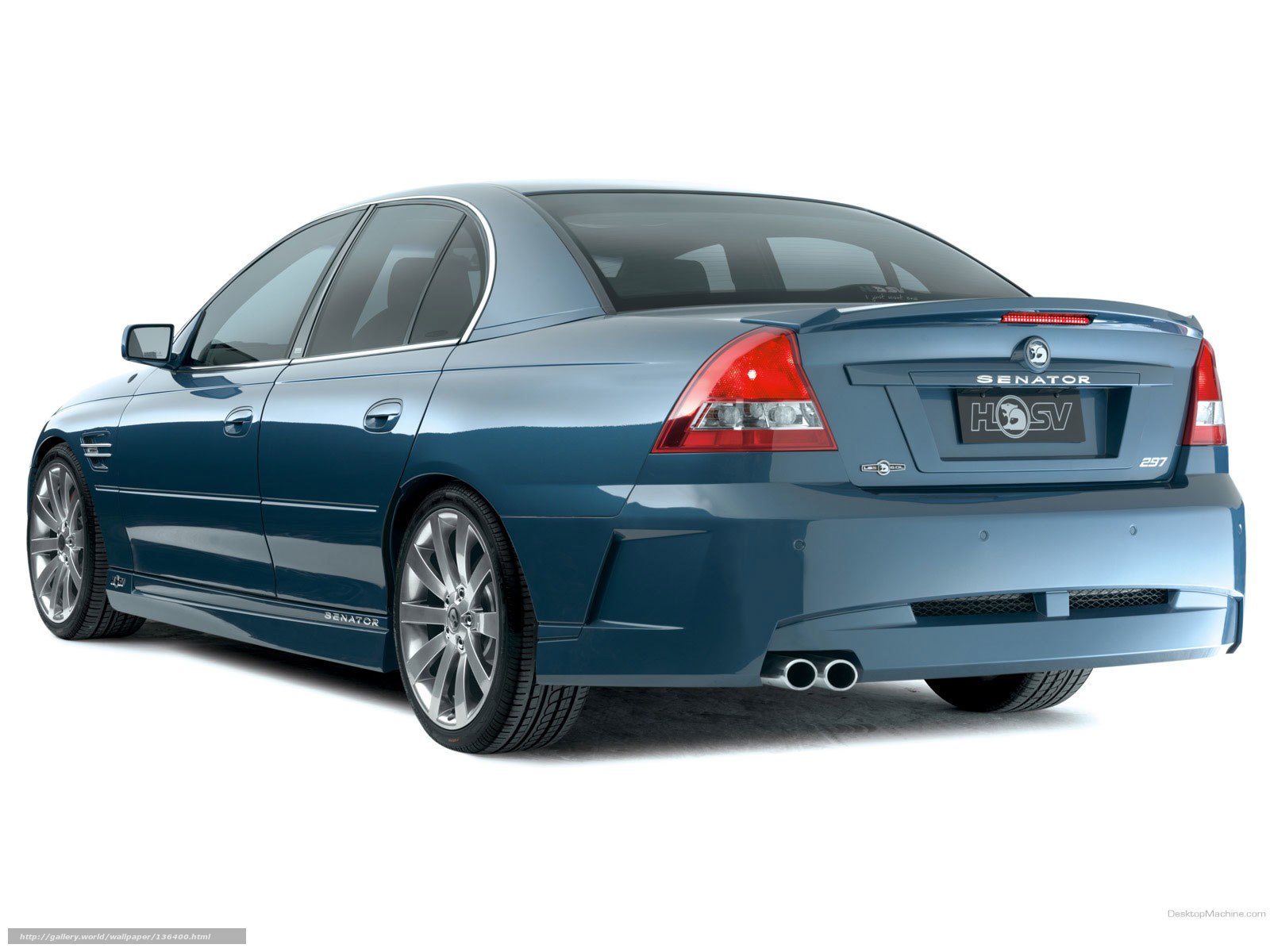 blue sedan car rear view