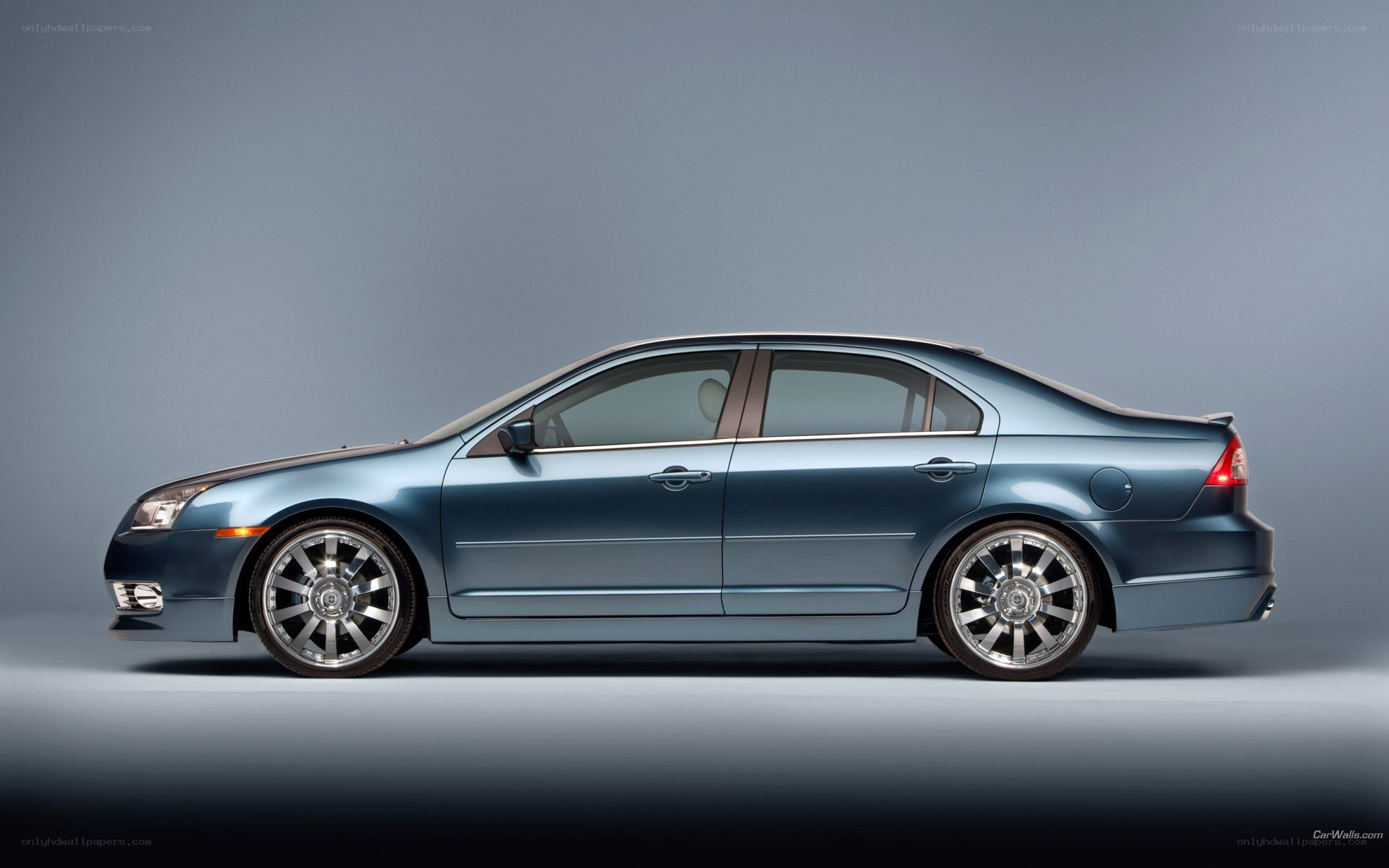 blue sedan car side view
