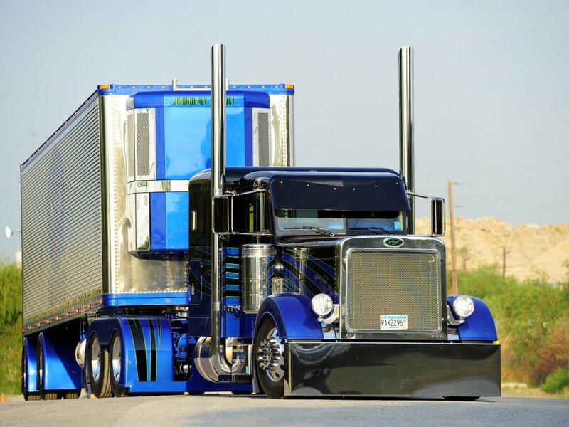 Blue Semi-truck — Calm, Afternoon