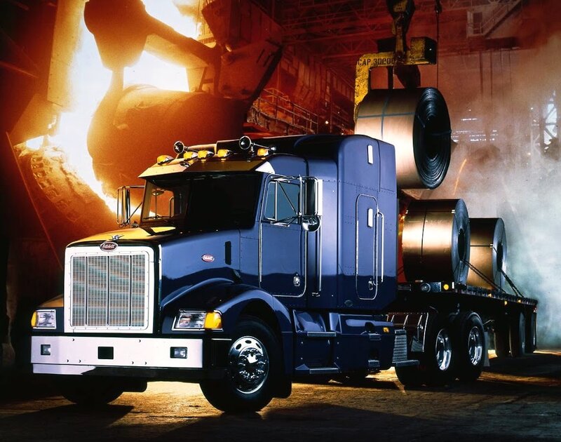 Blue Semi-truck — Dramatic, Photograph, Steel Coils