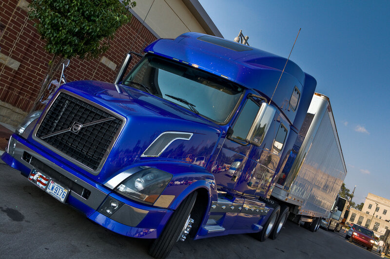 Blue Semi-truck — Dramatic