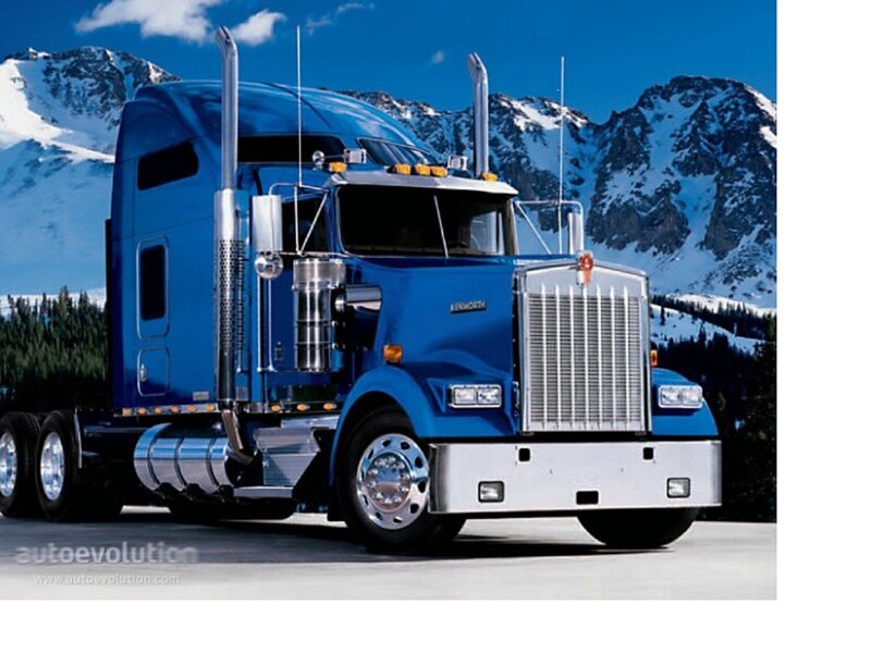 Blue Semi-truck — Dramatic, Winter, Photograph