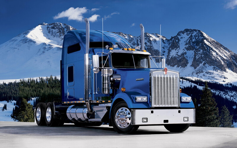 Blue Semi-truck — Dramatic, Winter