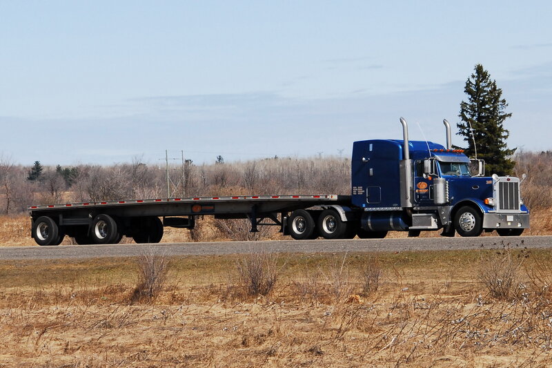 Blue Semi-truck on Road — Calm