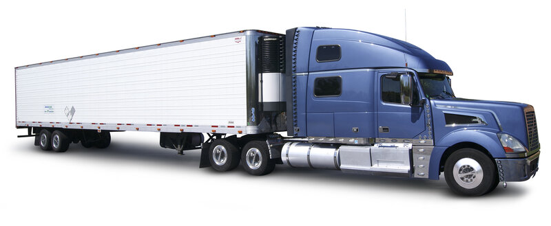 Blue Semi-truck with Trailer — Neutral