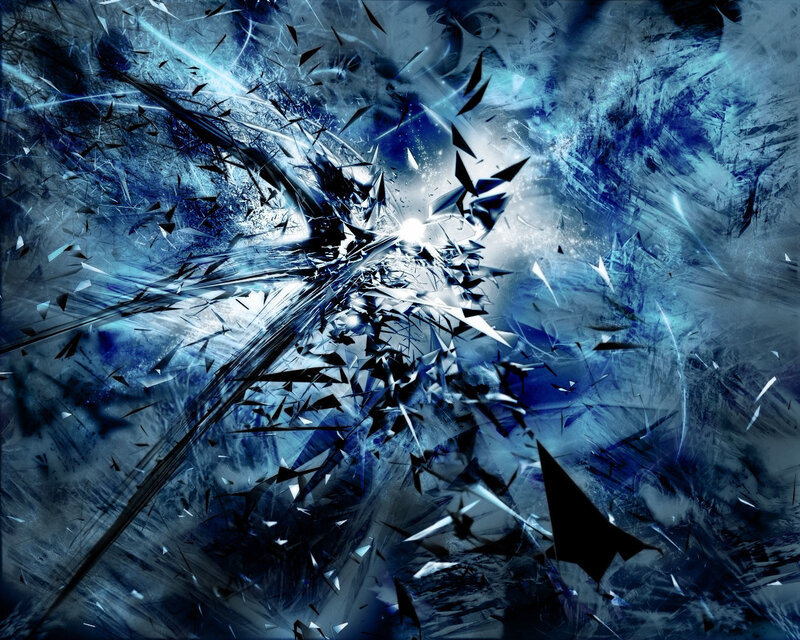 Blue Shattered Glass Explosion