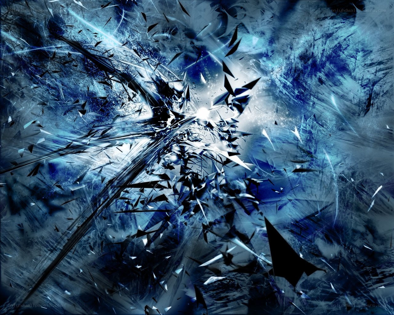 Blue Shattered Glass Explosion