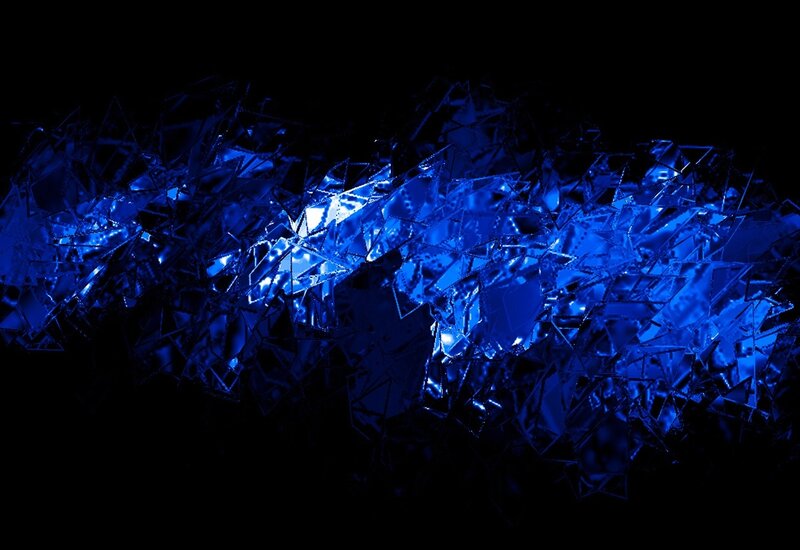 Blue Shattered Glass