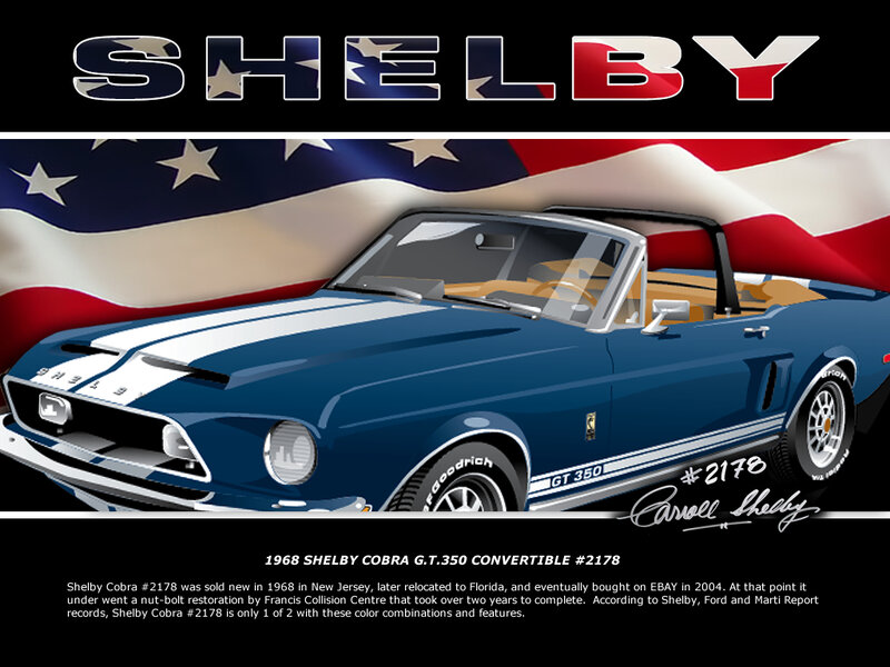 Blue Shelby Cobra Car — Patriotic
