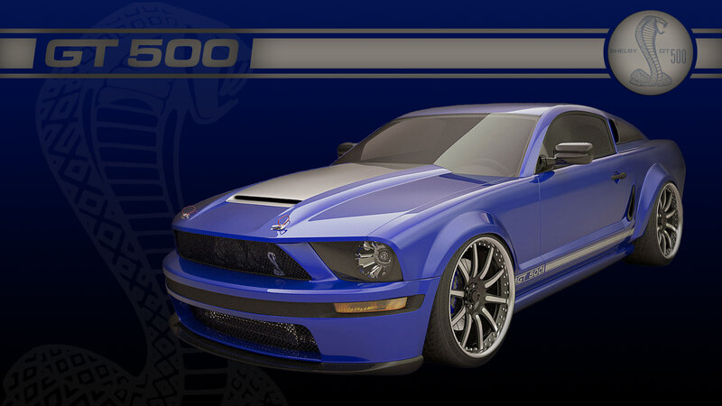 Blue Shelby GT500 car