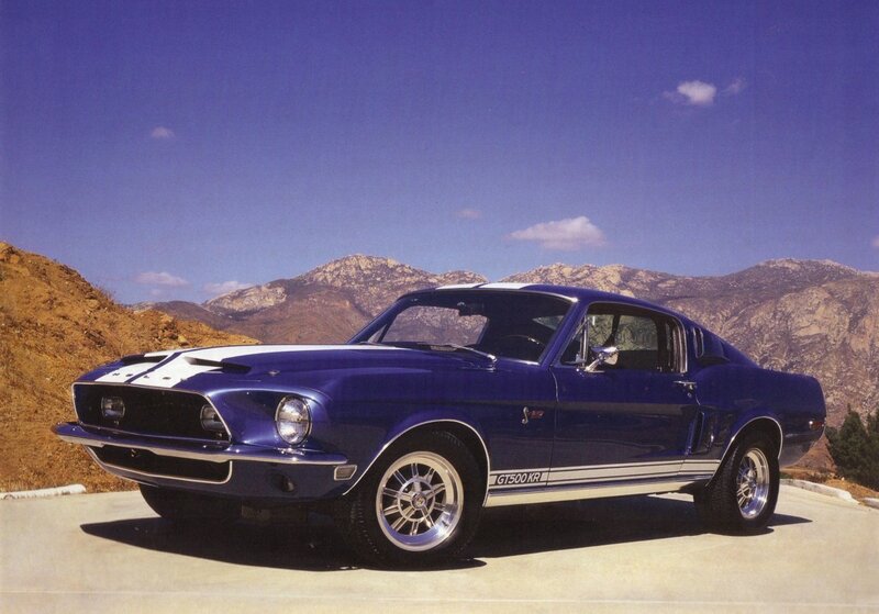 Blue Shelby GT500KR muscle car