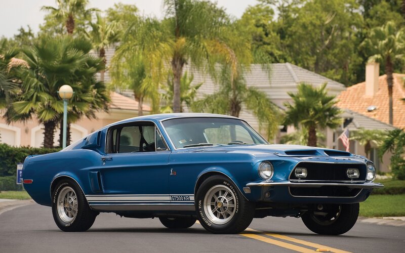 Blue Shelby GT500KR Mustang