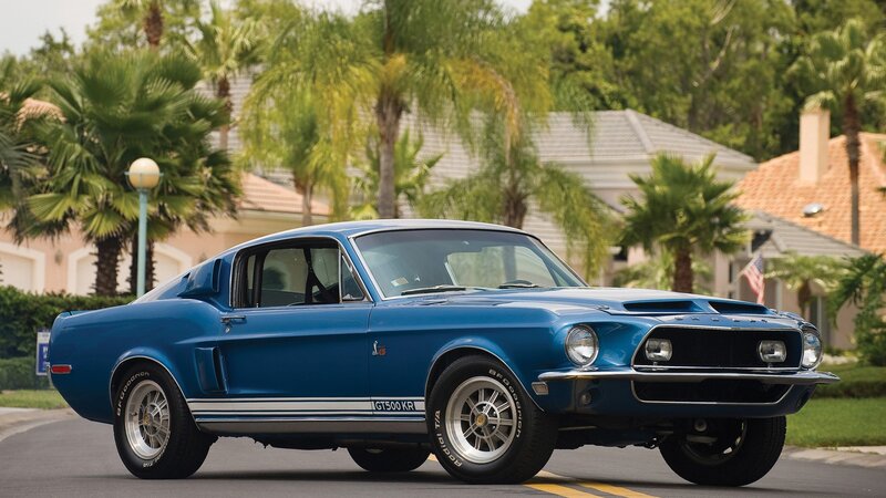 Blue Shelby GT500KR Mustang