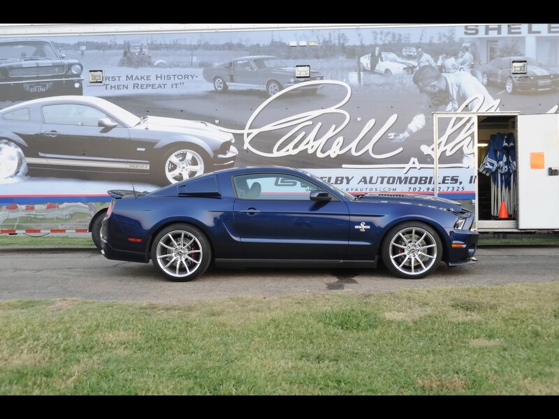 Blue Shelby Mustang at event