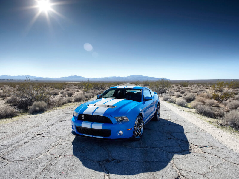 Blue Shelby Mustang — Dramatic, Afternoon, Photograph, Desert