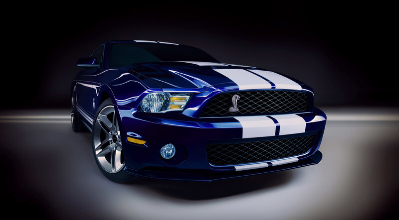 Blue Shelby Mustang — Dramatic