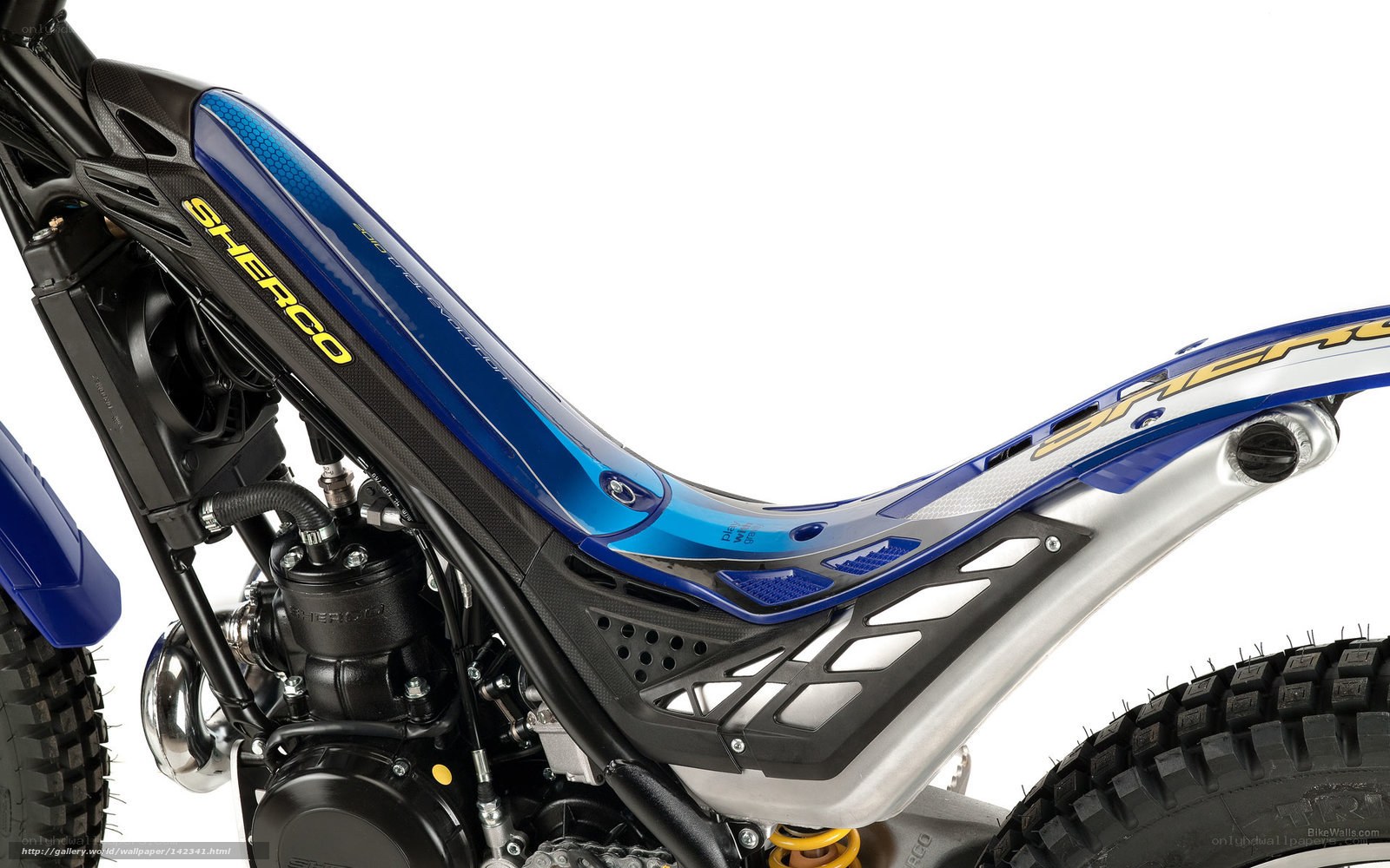 Blue Sherco trial motorcycle