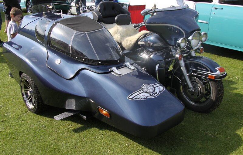 Blue Sidecar Motorcycle