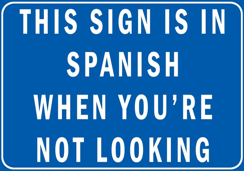 Blue Sign with White Text — Vector Art
