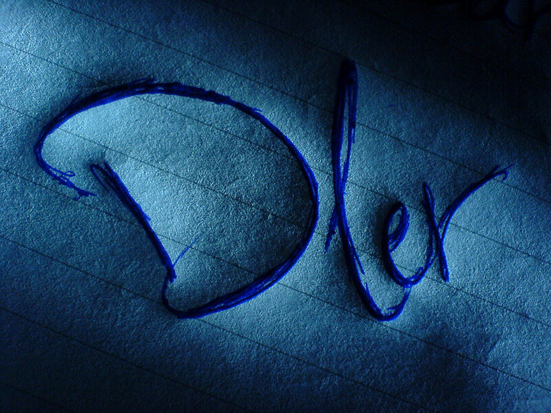 Blue Signature on Paper