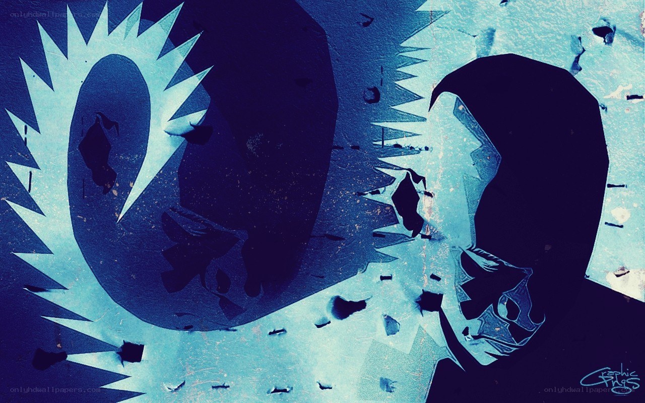 blue silhouette battle art