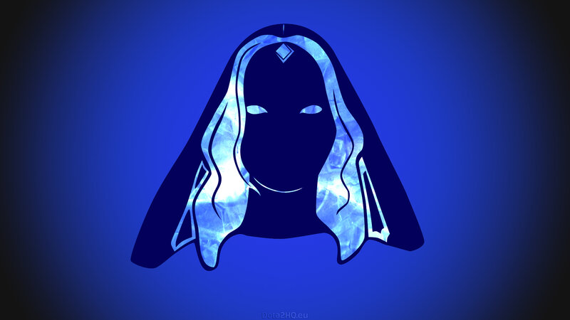 blue silhouette of a character