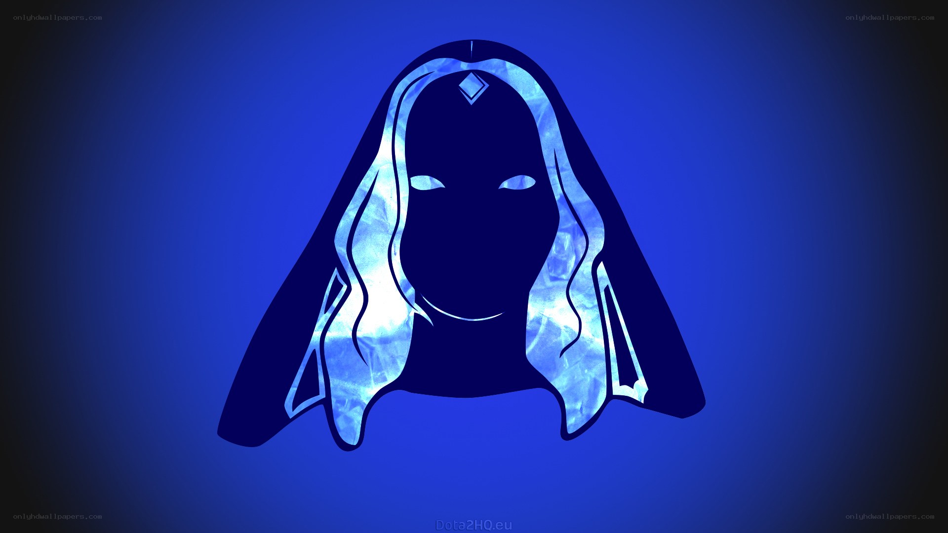 blue silhouette of a character