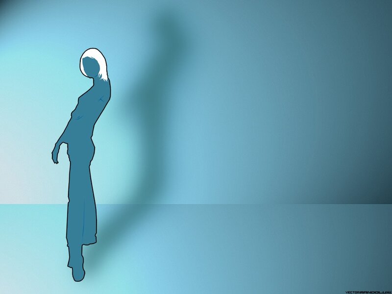 blue silhouette of a person