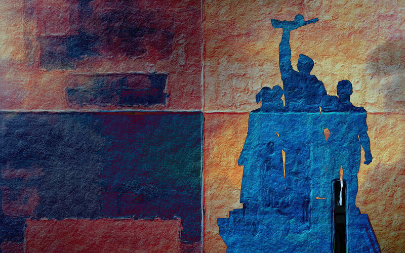 Blue Silhouette Sculpture