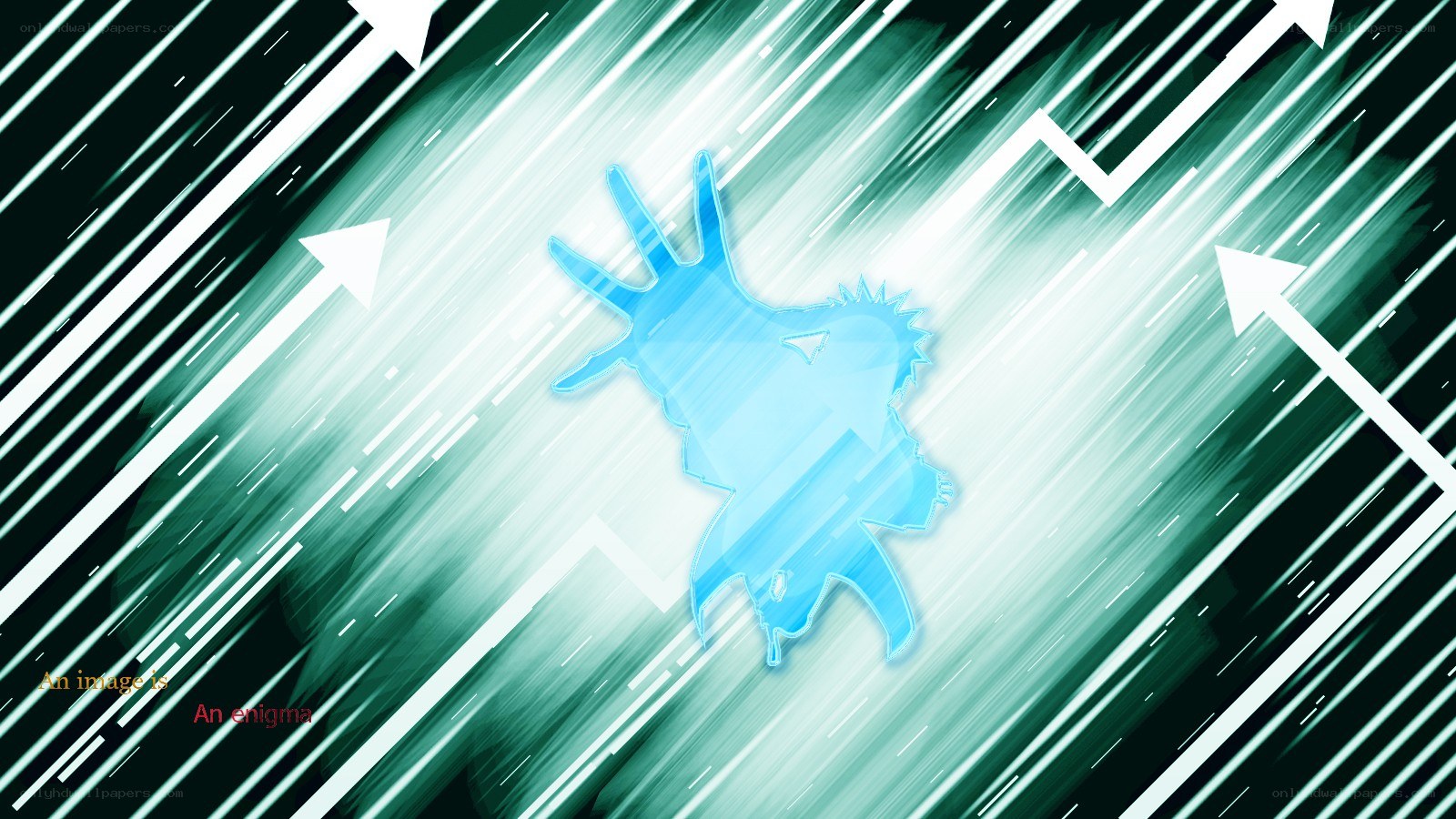blue silhouette with arrows