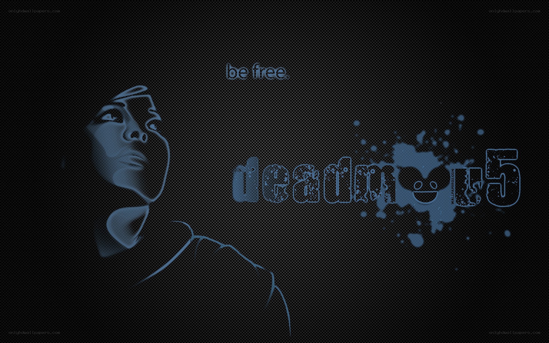 blue silhouette with text