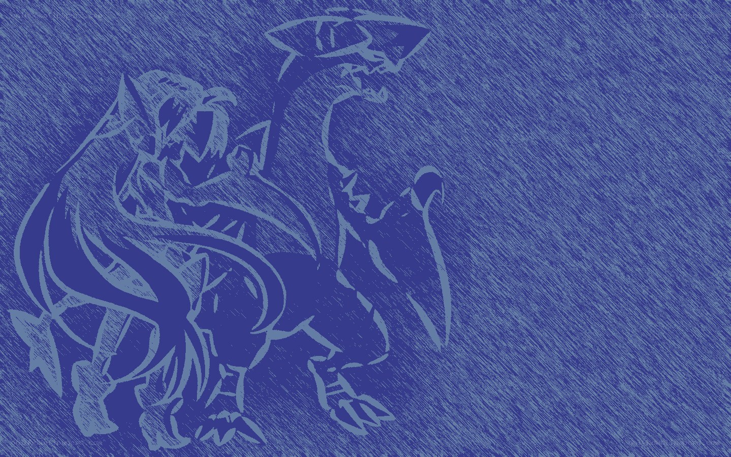 Blue sketch of two creatures