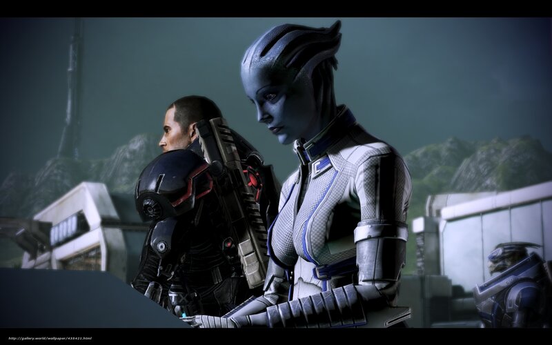 Blue-skinned Alien and Soldier