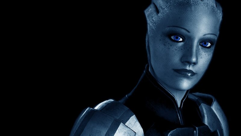 blue-skinned alien character portrait