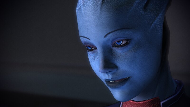 blue-skinned alien character portrait