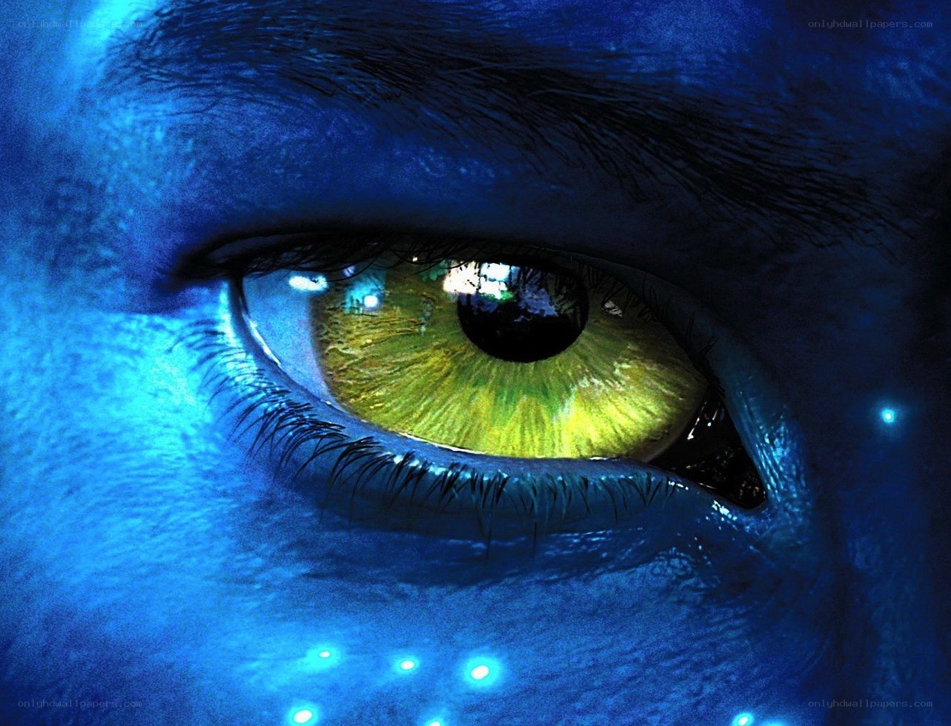 blue-skinned alien eye