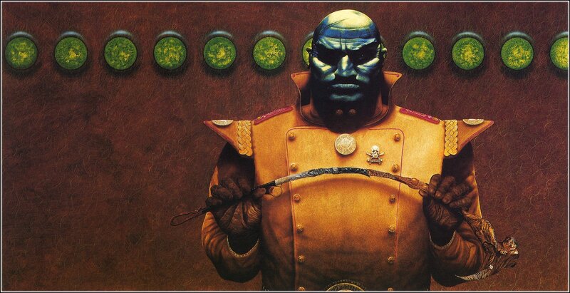 Blue-skinned Alien in Uniform