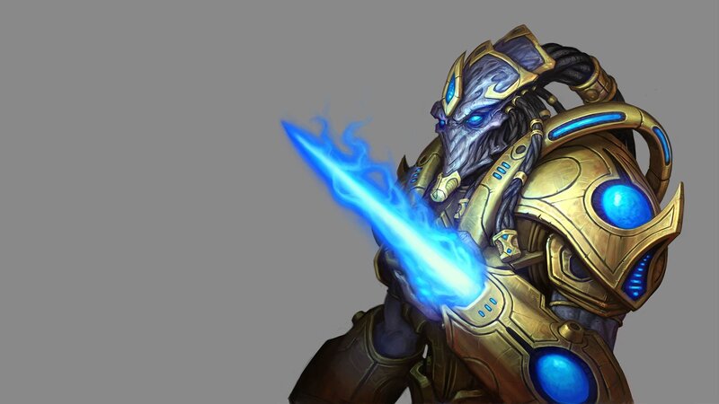 Blue-skinned Alien Warrior — Blue, Dramatic, Digital Art, Energy Sword