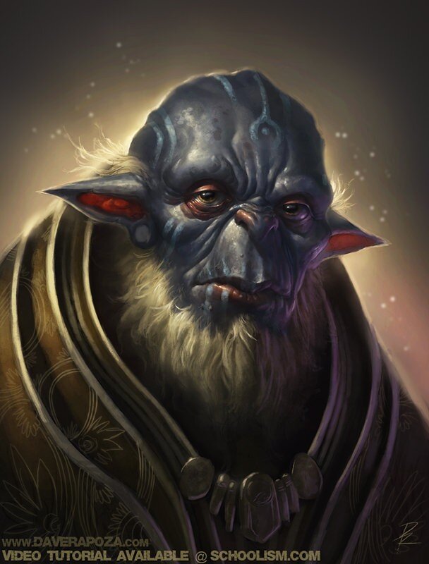 Blue-skinned Alien with Beard
