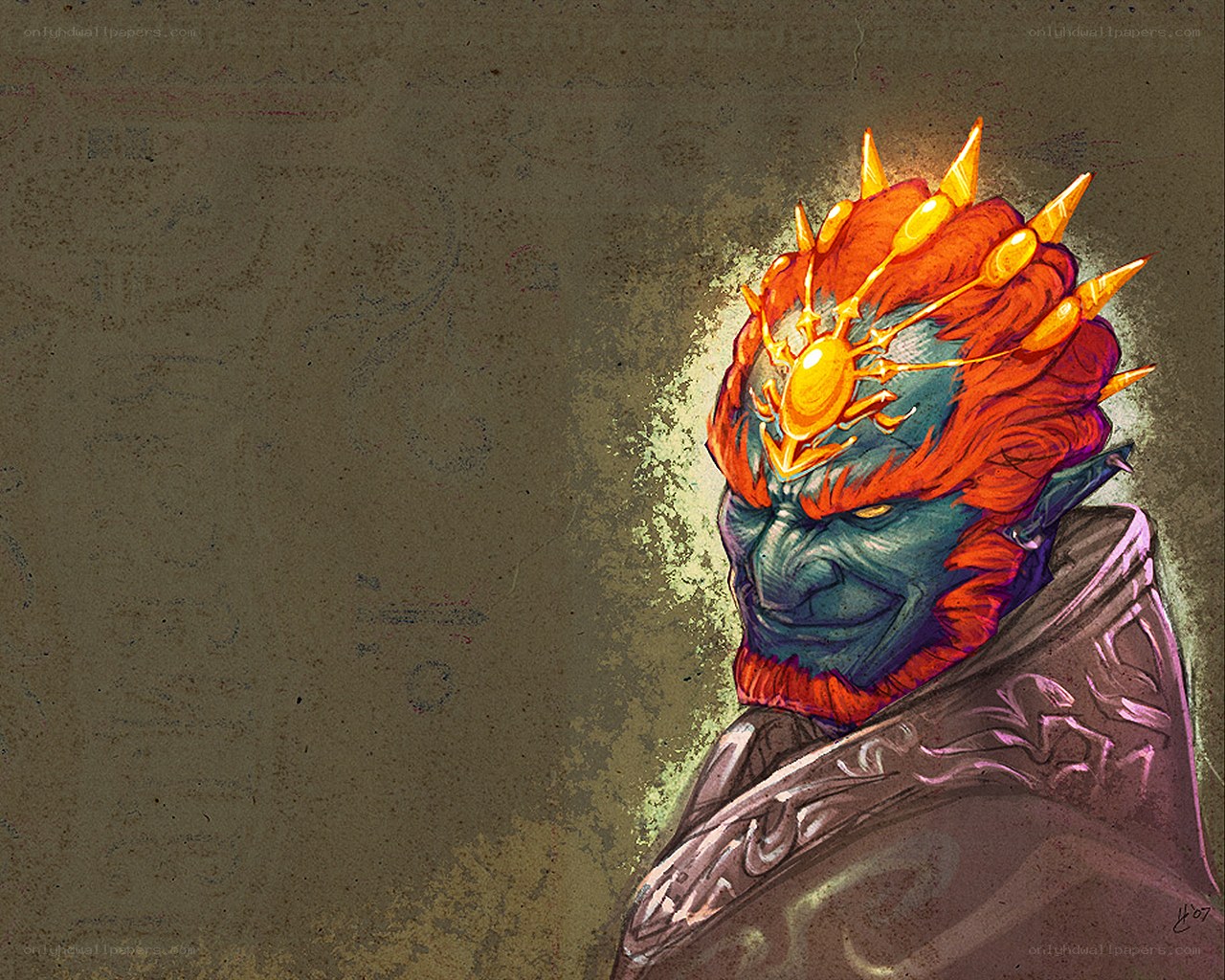 blue-skinned alien with crown