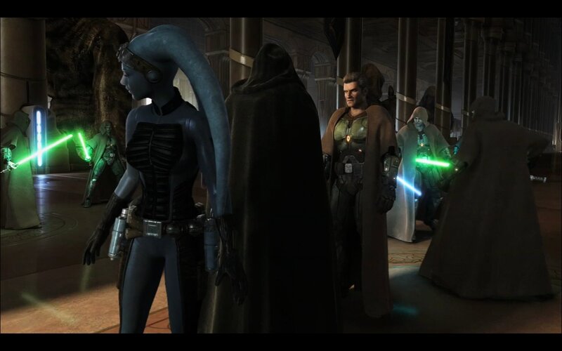 Blue-skinned Alien with Lightsabers