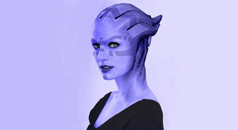 blue-skinned alien woman