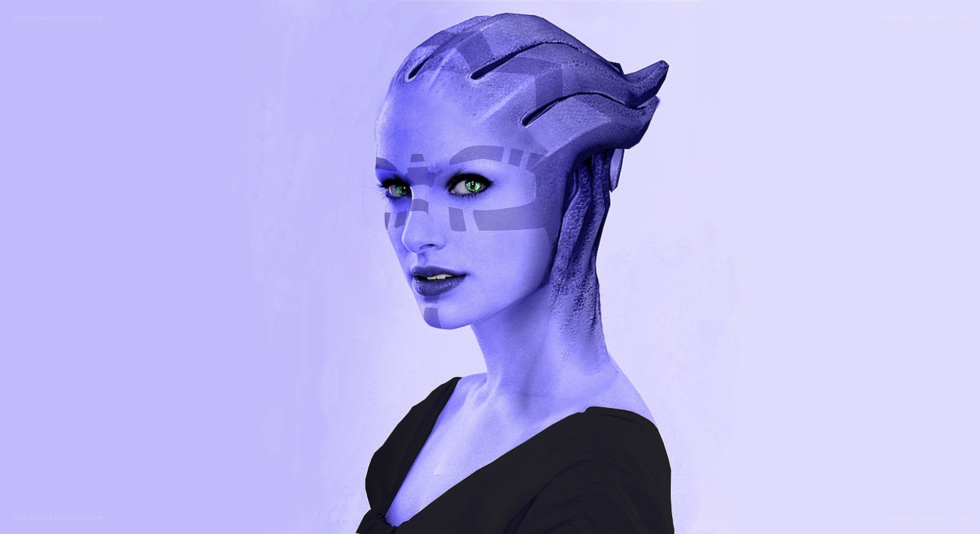 blue-skinned alien woman