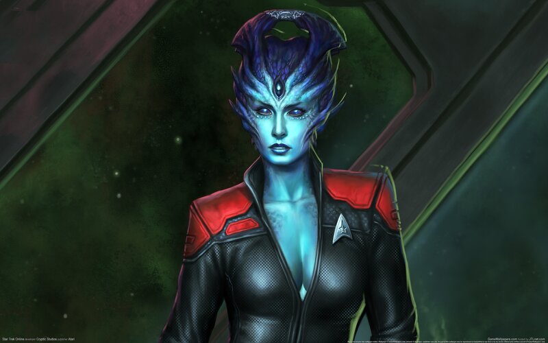 Blue-skinned Alien Woman — Black