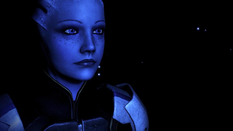 Blue-skinned Alien Woman — Blue, Dramatic, Night, 3d Render, Armor