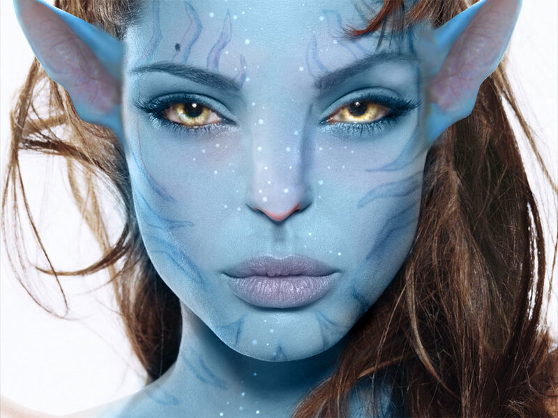 Blue-skinned Alien Woman — Blue, Dramatic, Photograph