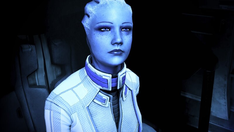 Blue-skinned Alien Woman — Blue, Serious, 3d Render, Uniform, Seat