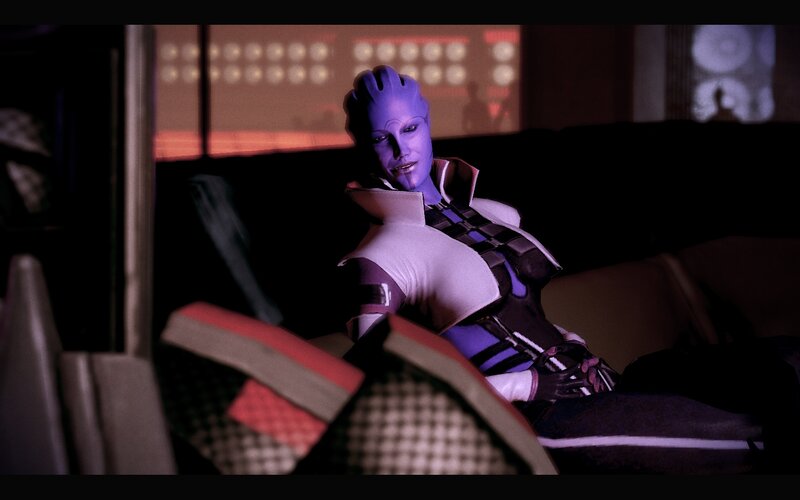 Blue-skinned Alien Woman — Purple, Dramatic, Night