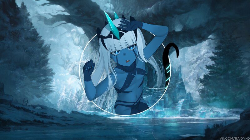 Blue-skinned Anime Girl