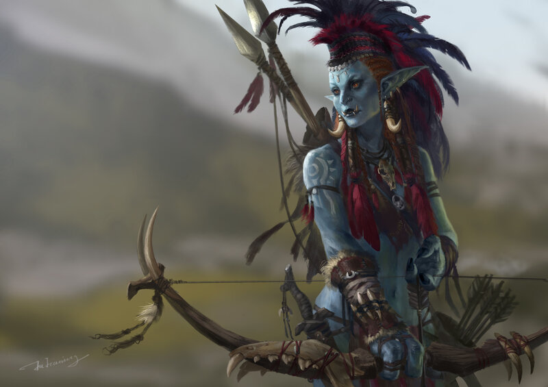 Blue-skinned Archer — Blue